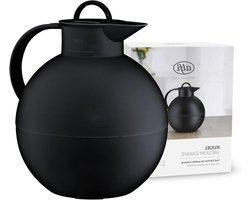 094 l Velvet Black Mat Kunststof Thermoskan met Hygiënische Voering van Gehard Glas - Draaisluiting Designartikel Kogelronde Thermoskan - Ideaal als Koffiekan/Theekan - BPA-vrij