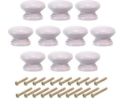 1-3/8 inch knoppen - 10 ronde knoppen voor laden en dressoirs - Houten handgrepen en knoppen - Ladegrepen met schroeven - Voor keuken-, kast- en meubeldeuren - Paars