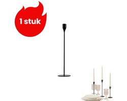 1 artikel - Kandelaar - Kandelaar in Europese stijl - Candlelight dinerkaarshouder - Kaarsengereedschap - Groot - Zwart