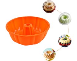 1* Cakevorm Siliconen Gegroefde Cakevorm Antiaanbak Snelontgrendelende Bakvorm - Oranje