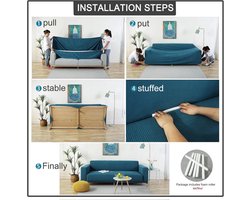 1-delige Fit Stretch Sofa Cover, Sofa Slipcover Elastische Stof Minimalisme Stijl Stoel Loveseat Bank Bank Bank Covers Universele Uitgerust Meubelhoes Protector (2-zits Licht Paars)
