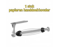 1-delige keukenrolhouder - Gaat niet door - Wandmontage - Zelfklevend - Geschikt voor keuken-, badkamer-, boerderijbenodigdheden en decoratieve accessoires - Zilver