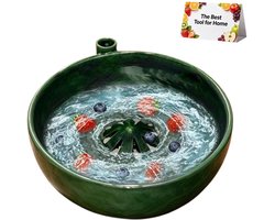 1-delige set - Spoelbak - Fruitwasbak - Groentewasmand - Reinigingsbak voor verse producten - Keukengereedschap voor het bereiden van salades - Afvoersysteem met roterend reinigingsmechanisme - Ergonomische wasbak - 17*17*10 cm - Groen