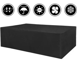 1-delige set - Tuinmeubelhoes - Waterdichte meubelhoes - Terrastafelhoes - 210D Oxford-stof - Zwart rechthoekig - Water- en stofbestendig - Inclusief opbergtas - Geschikt voor tuin-, buiten- en binnenmeubelen - 240*140*90 cm - Zwart