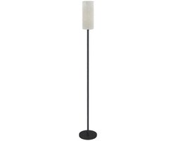 1 floor lamp-zwart – moderne standing lamp met stoffen kap-E27-voetfitting-ideaal als lamp voor woonkamer of bedroom lamp voor sfeerverlichting
