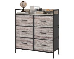 1 greige dresser met 6 lades, 79 x 29 x 85 cm – sterk chest of drawers met MDF en staal, inklapbare lades, ideaal als toddler dresser voor kinderkamer of opbergoplossing in kleine ruimtes - adventskalender 2025