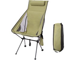 1 Groene draagbare opvouwbare kampeerstoel - Lichtgewicht toeristenstoel van aluminiumlegering - Tuinmeubelen - Gewicht - 105 kg - Kampeerstoel - Strandstoel - Visstoel - Lichtgewicht - Opvouwbare buitenstoel - Opvouwbare stoel