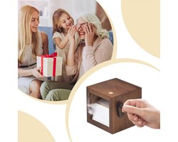1 Houten fotolijst met verlichting - 8×8×8,5 cm - Handgemaakt fotoalbum ter nagedachtenis - Elegant interactief - Geschikt voor het tonen van herinneringen, familiebijeenkomsten, verjaardagen, feesten en feestdagen - Walnoot