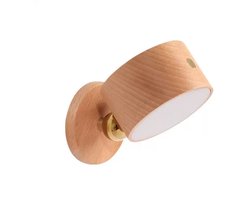 1 houten wandlamp, LED-leeslamp, dimbare wandlamp Geschikt voor naast het bed in de slaapkamer, 360° draaibare schilderijlamp met touchbediening Geschikt voor de woonkamer.