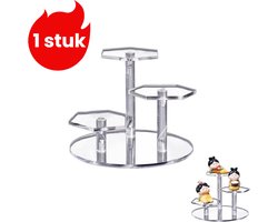 1 item - Acryl displaystandaard - Transparante blinde doos voor het opbergen van beeldjes - Houder voor parfum, sieraden en accessoires - Cupcakestandaard - Transparant