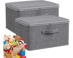 1 Kledingopbergdozen - Kastorganizers, Opbergmanden | Kledingkastopbergdoos met deksel, Stevige stoffen opbergbakken, Grote opbergdozen voor seizoenskleding 49*37*31cm