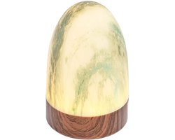 1 oplaadbare 105 uur, led tafellamp, waterdicht, timerfunctie, ovaalvorm, marmer groen, hout look