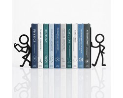1 paar- boekensteun - Boekenhouder - boekenstandaard - Boekenstandaard - Boekensteunen - boekensteun metaal - boekensteunen metaal zwart - Book Holder - Uniek Design voor Boekenplank en Bureau - Ideaal Cadeau voor Lezers - Zwart