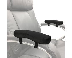 1 Paar Ergonomische arm kussens - Stoel armleuningen – Armpads - Universeel - Zachte pads – Ondersteuning - Stoel armleunkussen – Zwart - LOUZIR