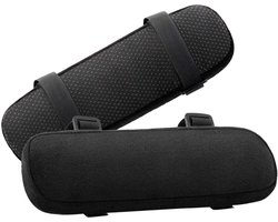 1 Paar Stoel Armleuning Pads(23.5*7.5*3cm), Memory Foam Home/Office Stoel Armleuning Hoezen - Comfortabele Computer Gaming Elbow Kussen- Verwijderbare Elbow Ondersteuning Onderarm Drukverlichting, Zwart