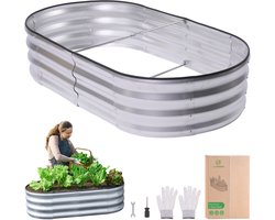 1-Pack Moestuinbak – 120 x 60 x 30 cm - Kweekbak Metaal – Plantenbakken & Kruidenbakken voor Buiten en Binnen – Kweektafel – Verhoogde Moestuintafel – Moestuin bak – Kruidenbak – Plantenbak – Bloembakken – Inclusief Gereedschap & Tuinhandschoenen