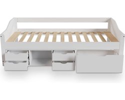 1 persoons bed Nalu - Wit - 90 x 200 cm