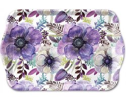 1-persoons dienblaadje-Tray melamine 13x21 cm Purple dream