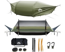 1-Persoons Hangmat Tent - Camouflage - Platte Bodem - Waterdicht - Camping en Outdoor