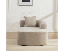 1 Persoons Modulaire Sofa - Chenille Bank Grijs - Luxe Lounge Stoel Met Hoge Comfort Zit - Zachte Relaxfauteuil Met Veerkrachtige Schuimvulling - Kant En Klaar Geleverd