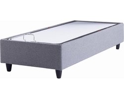 1 Persoons Nessa® Opbergruimte Boxspring - 70x200 - Grijs - Ruimtebesparend - Metalen Frame - Gestoffeerd - Functioneel