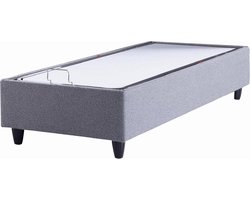 1 Persoons Opbergruimte Boxspring - 80x200 - Grijs - Metalen Frame - Gestoffeerd