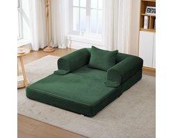 1-persoons slaapbank - omvormbaar tot bed - multifunctioneel klapbed - ruimtebesparend logeerbed - gemaakt van hoogwaardige cordstof - voor woonkamer, slaapkamer en appartement