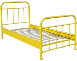 1-Persoonsbed Sam Geel - Metaal - Hoogte 112 cm