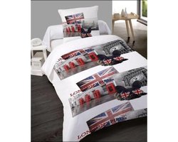 1-Persoonsdekbedovertrek katoen British Style 140x200 met 1 kussensloop 65x65 cm