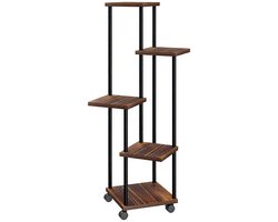 1 plant stand indoor, 5 verdiepingen – hoog en smal hoekdesign, ideaal als corner plant stand, geschikt als tall plant stand voor balkon decor of woonkamer