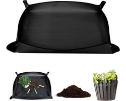 1 plantenmat, 100 x 150 cm, waterdichte tuinmat, opvouwbare potmat, grote plantenverpotmat, zwarte verpotmat voor oppotten, zaailingen, bodemverbetering en snoeien