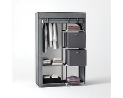 1 portable closet, 102 x 42,5 x 162,5 cm – sterk armóír met hangruimte en compartimenten, inklapbaar wardrobe closet voor kledingopslag in slaapkamer, studentenkamer of studio