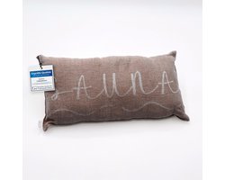 1 premium saunakussen lievelingskussen reiskussen | Design: | Afmetingen: 45 x 22 cm, 100% linnen hangmat, strand of picknick (bruin/wit)