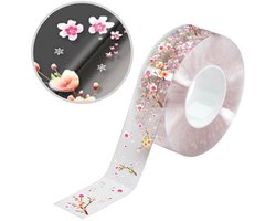 1 Rol Hoekafdichtingstape - 4,2 cm × 3 m - Transparant en snijdbaar - Perziktakpatroon - Afdichtingstape - Geschikt voor badkamers, keukens, woningen en reparatiewerkplaatsen