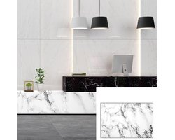 1 Rollen Zelfklevend Behang - Muurdecoratie - Waterbestendig en Hittebestendig - PVC Interieurdecoratie - 60 cm x 5 m - Zwarte steen