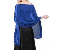1 satijnen sjaal, zijden polyester sjaal, bruiloft decoratie, avondjurk sjaal, dames bruiloft partij, elegante zachte doek polyester sjaal, 65*220cm, koningsblauw