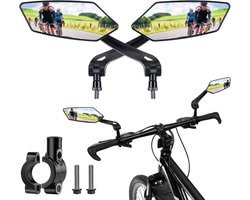 1 set fietsspiegel, 2 stuks achteruitkijkspiegel, fiets, grote inklapbare spiegel voor 20-24 mm stuur, HD 360° verstelbare fietsspiegel, achteruitkijkspiegel, fietsspiegel voor fiets, mountainbike