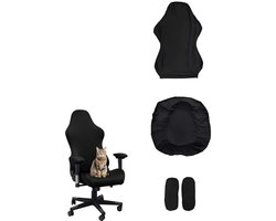 1 set - Gaming stoelhoes - Stretch bureau stoelhoes - Draaibare fauteuilhoes - Met armleuninghoes - Stofdicht - Verwijderbaar - Wasbaar - Zwart - Geschikt voor gaming stoelen, computerstoelen en bureaustoelen met aparte armleuningen