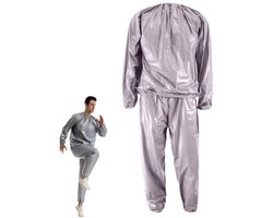 1 Set - Saunapak - Saunapak - Fitness - Waterdicht - Winddicht - Zilver - 2XL - Geschikt voor lengtes van 185-190 cm - Geschikt voor gewichtsverlies, sportschooltrainingen en sauna's