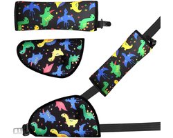 1 set schouderkussens met dinosauruspatroon, schoudervulling voor veiligheidsgordel, accessoires voor de veiligheidsgordel van de auto, schoudervulling voor kinderen