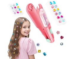 1 Set Speelgoed Voor Meisjes, Herbruikbare Haarstylingtools Met Glinsterende Diamanten, Rollenspeelgoed, Cadeau, Embossingkit Voor Haaraccessoires Met Edelstenen, Glamoureuze Haarjuwelen
