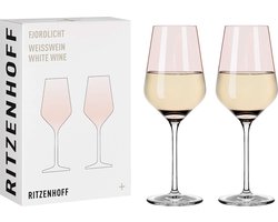 1 set witte wijnglazen, glas, 380 milliliter