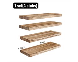 1 set（4 stuks） - Boekenplanken - Wandplank van Hout - Minimalistische Muurplank voor Opbergen en Decoratie, Meerdere Lagen voor Woonkamer of Kantoor