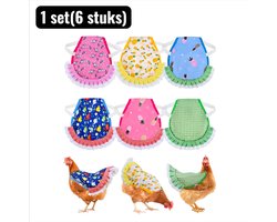 1 set（6 stuks） - Keukenschort - Pluimveekleding - Pluimveedelen - Kippenbroekje - Dubbellaagse Henne Apron - Veren Beschermer Tegen Pikken - Ajusteerbaar Kippen Tuin Accessoire - Geschikt voor boerderijen, ranches en als kippenschort