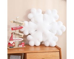 1 Sneeuwvlokkussen - Zacht pluche kussen in de vorm van een wolk met diverse kleuren - Gezellige winterdecoratie voor op de bank en in de slaapkamer - Creatieve accentuering voor de woonkamer - Gezellig woonaccessoire | Wolkvormig ontwerp | Zacht plu