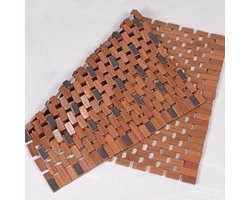 1 Stenen Badmat, Antislip Houten Badmat met Teak Grond, Vouwbaar Snelle Droogtijd Badmat voor Badkamer