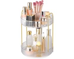 1 stuk - 360 ° roterende make-up organizer - 2 niveaus cosmetische dressoir organizer - parfum opbergdoos - keuken - badkamer - Kaptafel - Opbergdoos - transparant