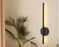 1 stuk 50cm lange LED-strip wandlamp, afstandsbediening, geen bedrading nodig, magnetische strip wandlamp, oplaadbare lineaire wandlamp, woonkamer, slaapkamer, nachtkastje - zwart