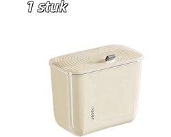 1 stuk - Afvalbak - Compacte keukenafvalbak - Wandmodel - Met deksel - Afgesloten compostbak voor binnengebruik - Geschikt voor het verzamelen van keuken-, slaapkamer- en badkamerafval - 7L - Geel