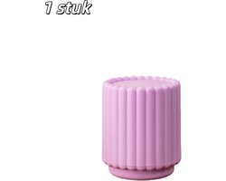 1 stuk - Afvalbak - Kleine afvalbak - Cilindervormig - Met deksel - Afgesloten afvalbak voor binnengebruik in de keuken - Geschikt voor het verzamelen van afval in de keuken, slaapkamer en badkamer - Paars